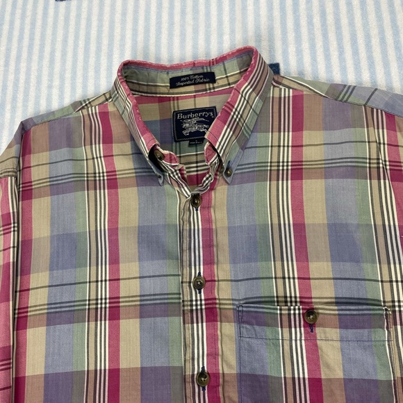 Vintage Burberry Plaid short sleeve button down shirt - Picture 3 of 10